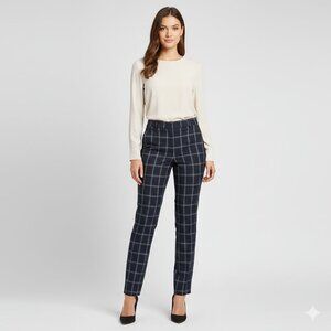 Banana Republic women's Ryan mid rise slim straight leg pants 6 long nwt blue